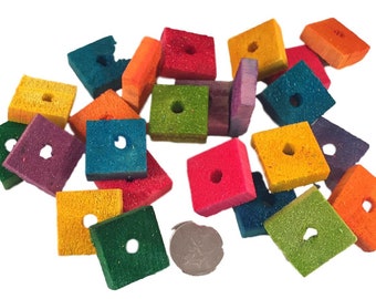 Balsa Squarz- 1&quot; x 5/16&quot; - Coloured - 48pc - Bird Toy Parts