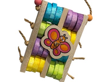Fluttering Your Way Sola & Balsa - Spring Bird Toy - Budgies, Lovebirds, Parrotlets, Cockatiels, Conures