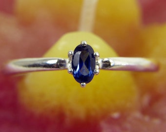 Sapphire RING, 5x3mm Oval lab created , Sterling Silver RING, Sapphire Solitaire, September birthstone, birthstone jewelry, Sapphire Jewelry