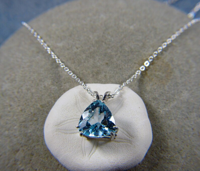 Blue Topaz Necklace 925 Sterling Silver Blue Topaz Necklace | Etsy