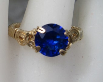 Sapphire Zirconia Ring, 14K Gold Filled RING, 6-8mm Sapphire Zirconia, any size, Sapphire jewelry, Birthstone ring, birthstone jewelry