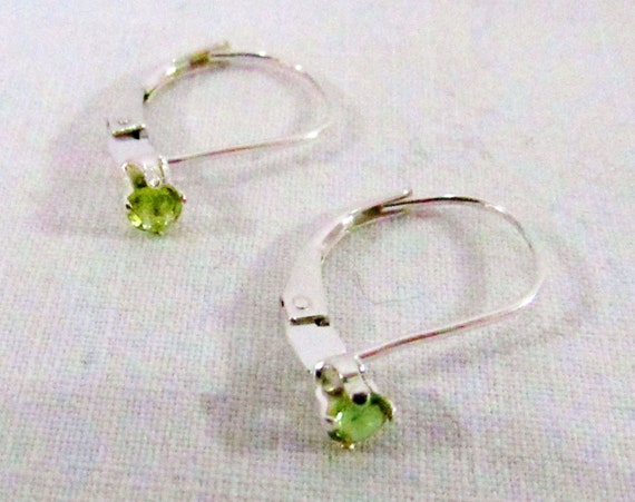 3mm Peridot Sterling Silver Filled Leverback Earrings