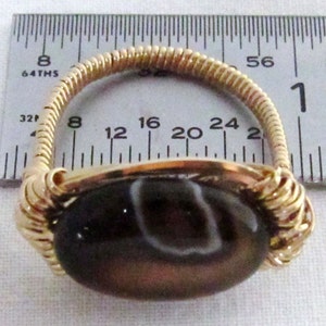 Crazy Lace Agate, 14K Gold-Filled RING with natural, drilled Crazy Lace Agate Size 7 1/2