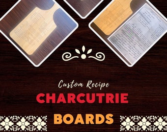 Engraved Recipe Charcuterie Board, Custom Cutting Board with Family Recipes, Perfect Wedding, Anniversary or Hostess Gift