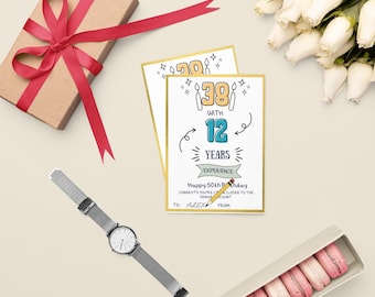 Funny 50th Birthday Gift Card Holder, Humorous Design for Celebrating Milestones, Perfect Gag Gift for Friends and Family