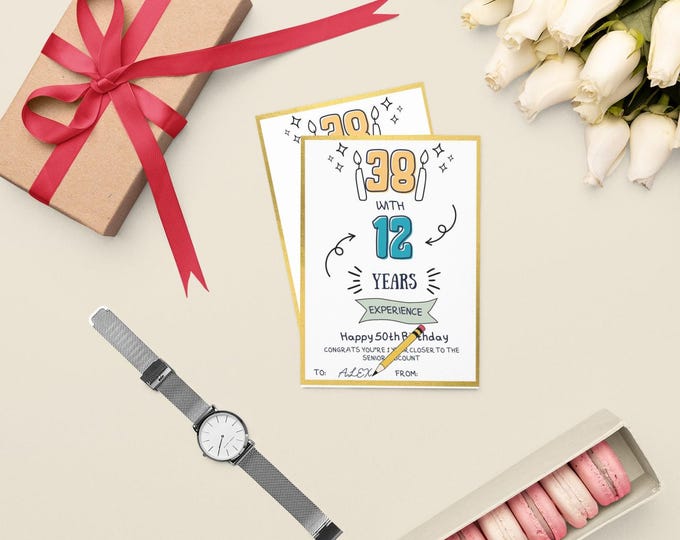 Funny 50th Birthday Gift Card Holder, Humorous Design for Celebrating Milestones, Perfect Gag Gift for Friends and Family