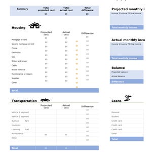 Simple monthly budget excel, personal budget tracker, bill and savings tracker, template download, finance tracker, simple budget excel
