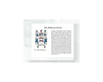 Coat of Arms Family History Print, Custom Embellished Heritage Artwork for Ancestry Lovers, Unique Family Heritage Gift, Digital Download