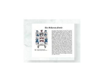 Coat of Arms Family History Print, Custom Embellished Heritage Artwork for Ancestry Lovers, Unique Family Heritage Gift, Digital Download