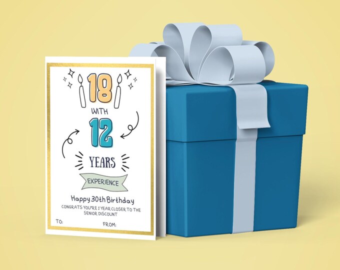 Funny 30th Birthday Gift Card Holder, Humorous and Unique Keepsake for Celebrating Milestones, Perfect Gift for Him or Her