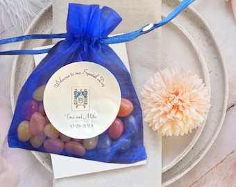 Personalized His and Her wedding stickers, wedding candy favors, wedding stickers, wedding favor stickers,
