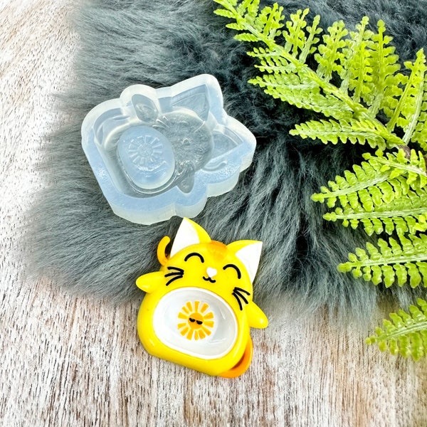 Sunshine Care Kitten for Keychains Translucent Silicone UV & Epoxy Resin Belly Shaker Mold Kawaii Mold