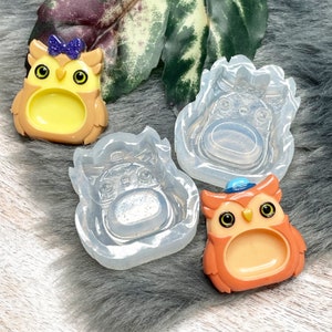 Owls Silicone Mold for Keychains | Translucent Silicone | UV & Epoxy Resin | Belly Shaker Mold | Kawaii Mold