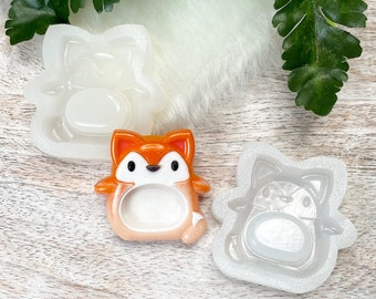 Fox Silicone Mold for Keychains Translucent Silicone UV & Epoxy Resin Belly Shaker Mold Kawaii Mold