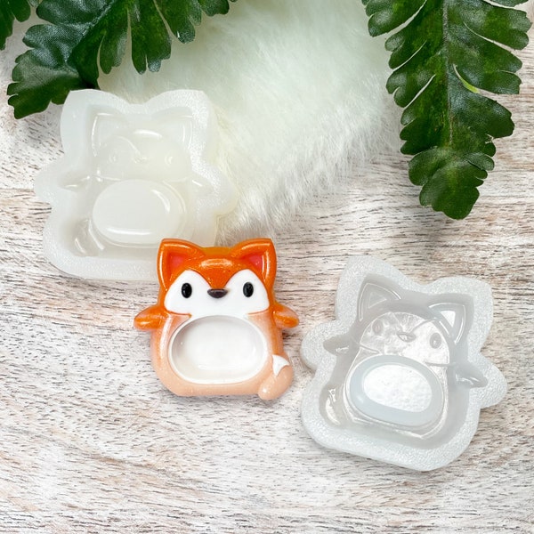 Stampo in silicone Fox per portachiavi Stampo in silicone traslucido UV e resina epossidica Stampo per agitatore di pancia Stampo Kawaii