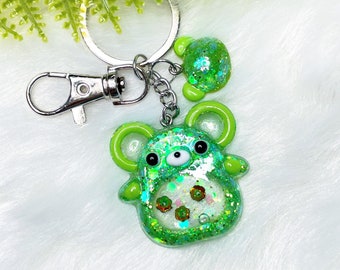 Cute Bear Shaker Resin Keychain Charm