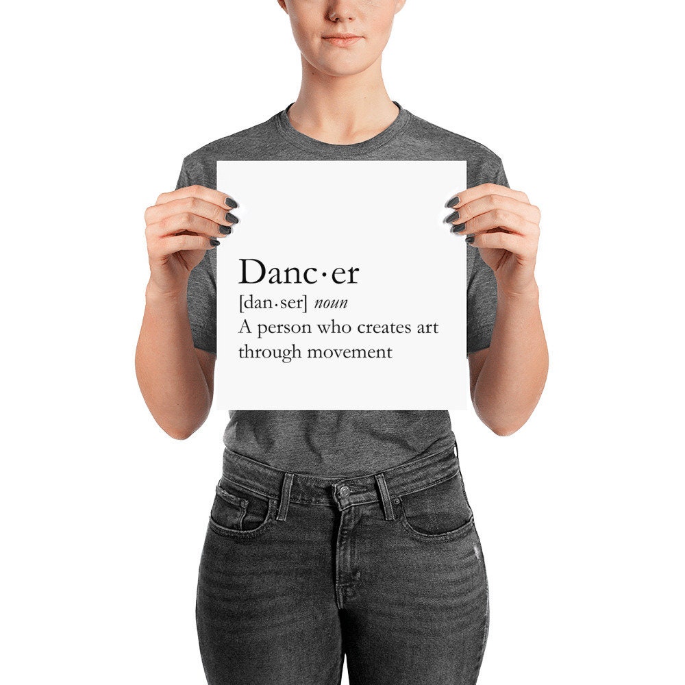 Dancer Definition Poster dance word art Etsy