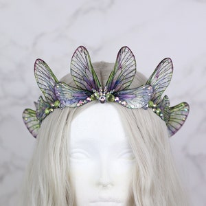 Fairy Wing Tiara - Mermaid Crown - Adult Fantasy Diadem - Sea Green - Fairycore - Renaissance Fair - Boho Bride - Elven Crown - Festival