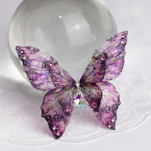 Fairy Wing Necklace - Cicada Butterfly Pendant - Pink Fantasy Butterfly - Fairy Kei - Fairycore - Pastel Goth - Mori Kei - Festival Wear