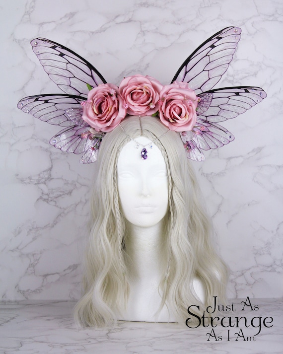 Floral Headband Adult Two Tone Pink Roses Floral Headband Adult Two Tone Pink Roses