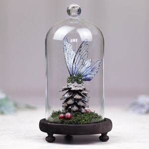 Fairy Wings Bell Jar - Fairy Jar - Christmas Decor - Fairy Wedding Centrepiece - Fairytale Gift - Fairycore Decor - Cottagecore Fairy Curio