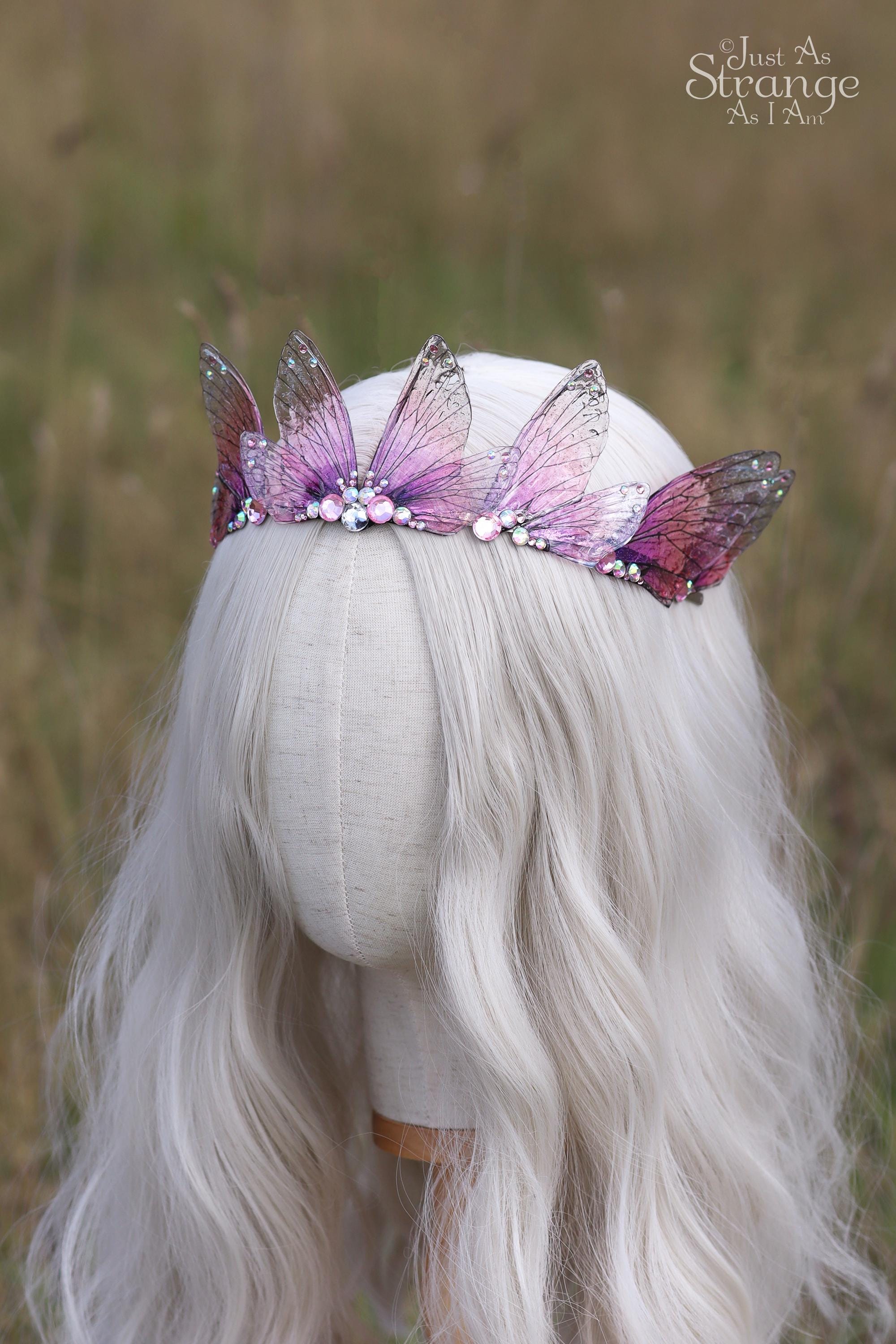 Enchanting Spring Fairy Wing Tiara: Pink Butterfly Adult Fantasy
