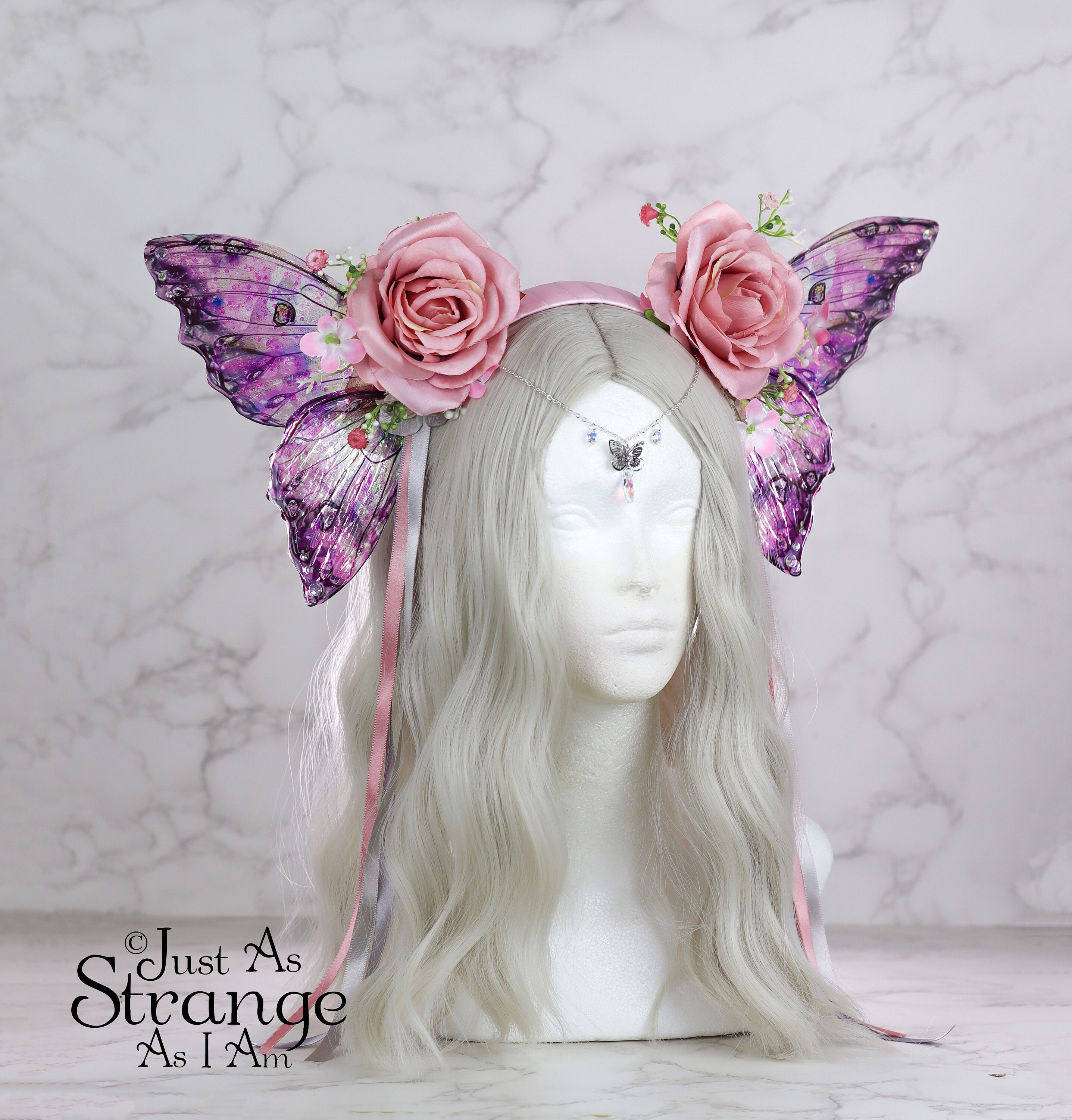 Fairy Wing Butterfly Flower Crown - Festival Headpiece