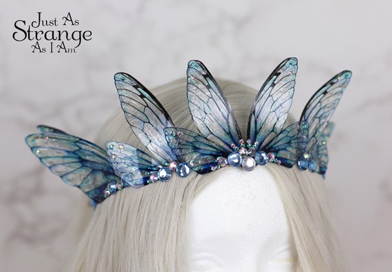 Fairy Wing Tiara – Ocean Blue Gemstone Crown, Renaissance  display picture 1
