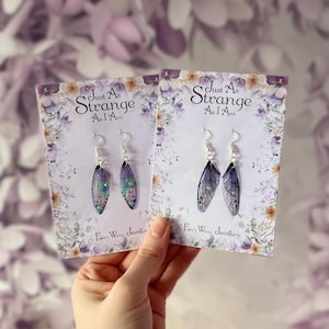 Choose Colour - Tiny Fairy Wing Earrings - Butterfly Cicada Earrings - Fairycore - Fairy Kei - Mori Kei - Pastel Goth - Renaissance Fair image 14