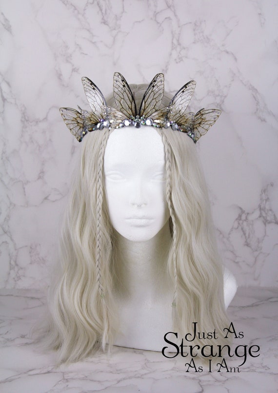 Fairy Crown Diadem Natural Clear Golden Fairy Wing Cicada
