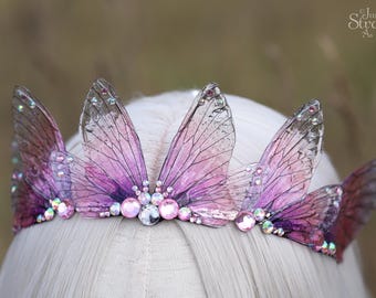 【crazyforWAN】Fairy Princess Enchanting Spring Fairy Wing Tiara: Pink Butterfly Adult Fantasy