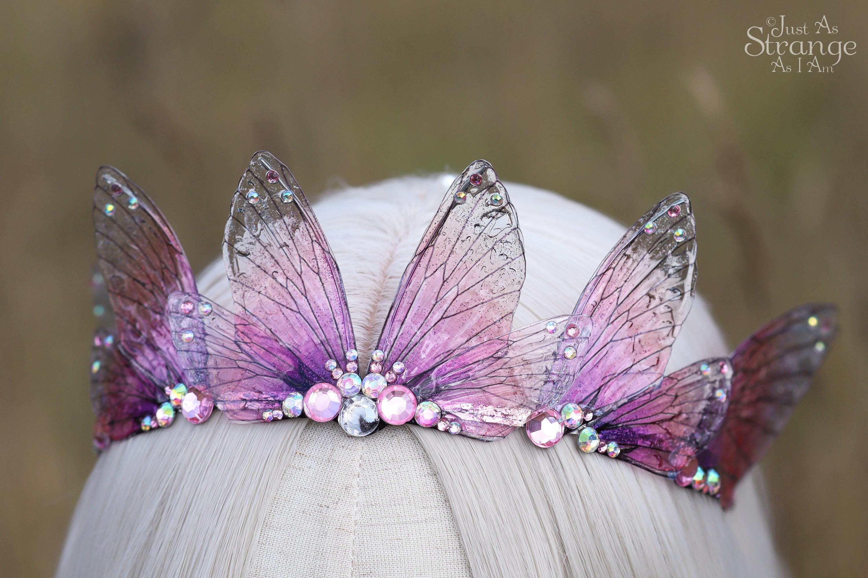 Enchanting Spring Fairy Wing Tiara: Pink Butterfly Adult  display picture 2