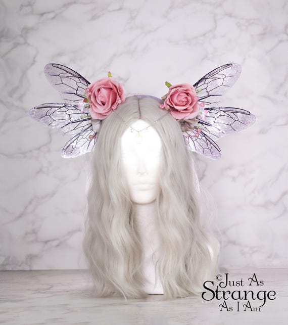 Enchanting Soft Rose Bee Fairy Wings & Flower Crown  display picture 1