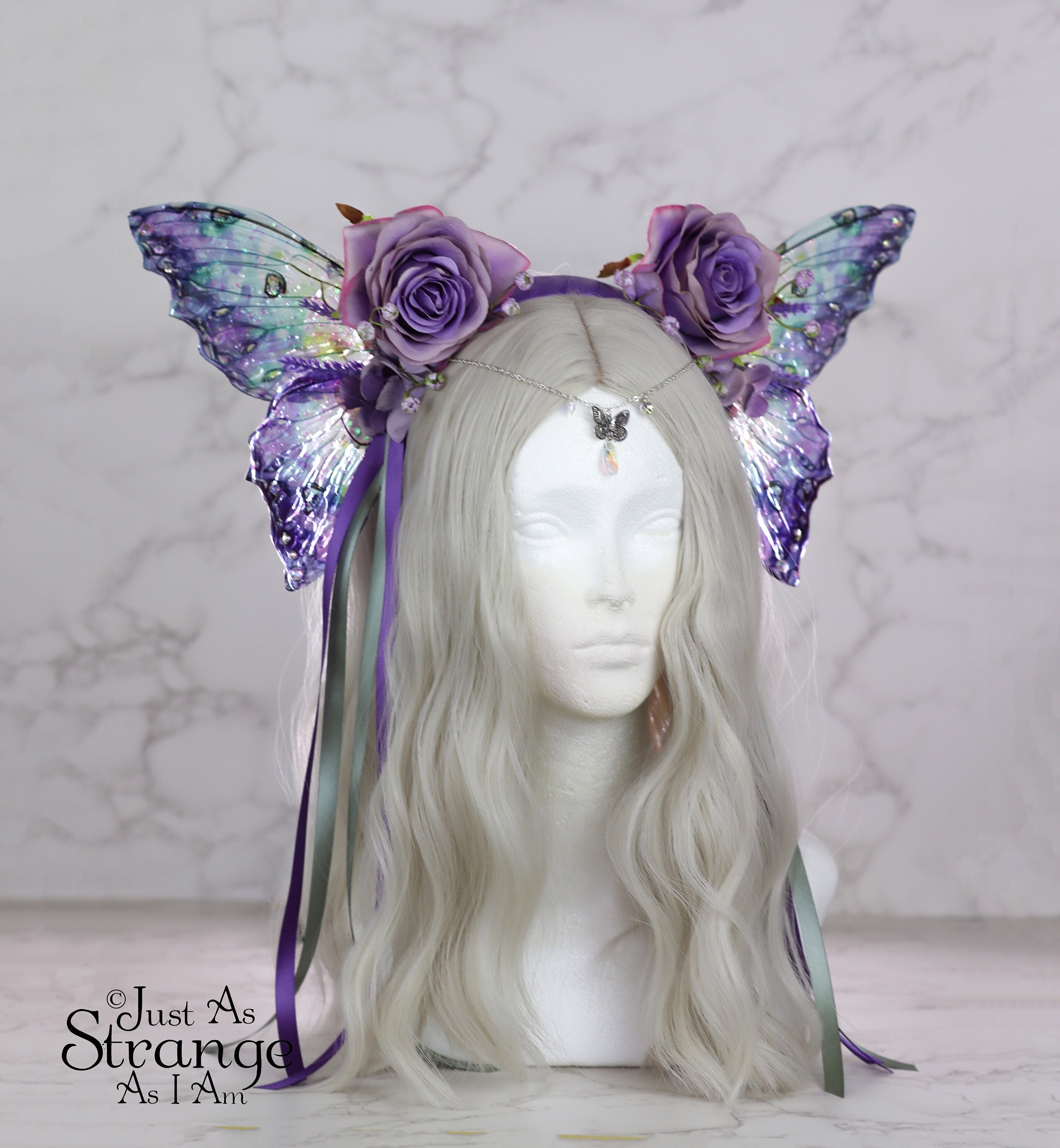Fairy Butterfly Wings Headband with Tassel for Women Renaissance Cosplay Elven/fairy Crown TUWAFE Butterfly Fairy Elf Crown Elf  main image 4
