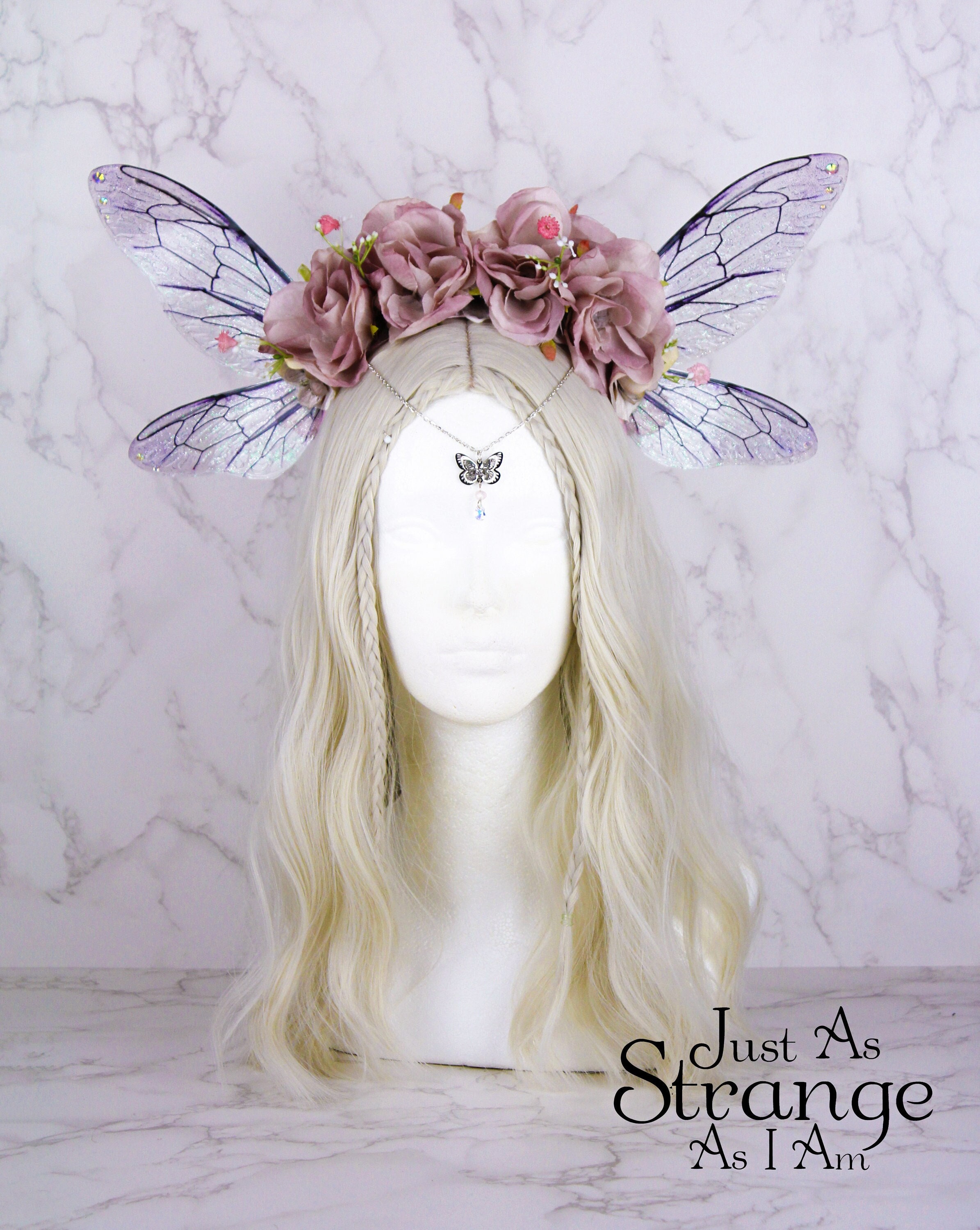 Fairy Wings Flower Crown Festival Butterfly Headpiece Pink Rose Bee Wings Renaissance Fair Bridal Costume adulte Fantasy Crown Etsy France