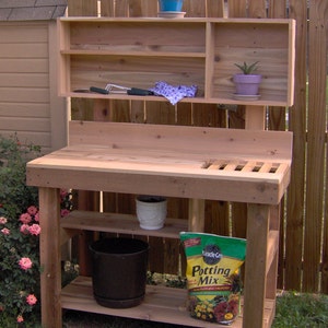 Brand New 4 Foot Ultimate Cedar Potting Bench with Under Shelf - Free Shipping
