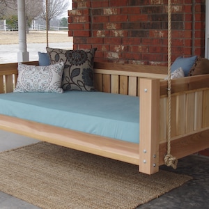 Brand New Cedar Daybed Swing in Victorian style, Queen Size Swinging Bed with Hanging Chain or Rope - Free Shipping