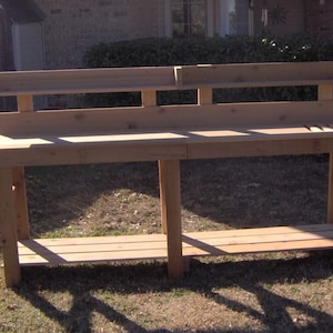 Brand New Large 8 Foot Cedar Potting Bench with Upper Shelf - Free Shipping