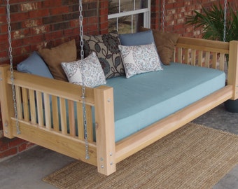 Brand New Cedar Daybed Swing in Traditional style, Queen Size Swinging Bed with Hanging Chain or Rope - Free Shipping