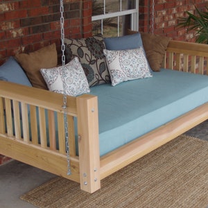 Brand New Cedar Daybed Swing in Traditional style, Twin Size Swinging Bed with Hanging Chain or Rope - Free Shipping