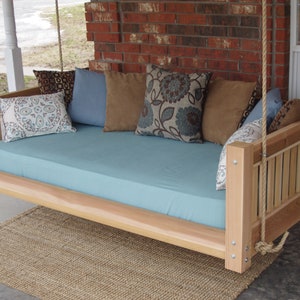 Brand New Cedar Daybed Swing in Traditional style, Full Size Swinging Bed with Hanging Chain or Rope - Free Shipping
