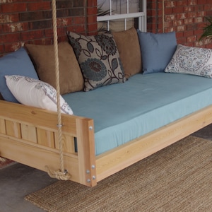 Brand New Cedar Daybed Swing in Country style, Full Size Swinging Bed with Hanging Chain or Rope - Free Shipping