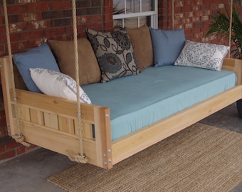 Brand New Cedar Daybed Swing in Country style, Full Size Swinging Bed with Hanging Chain or Rope - Free Shipping