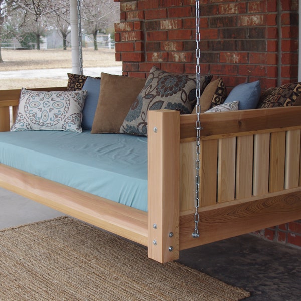 Brand New Cedar Daybed Swing in Victorian style, Twin Size Swinging Bed with Hanging Chain or Rope - Free Shipping