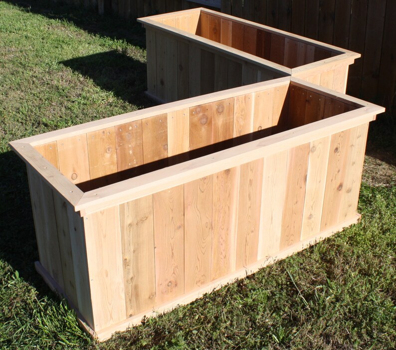 Two Brand New Large Open Base All Cedar Garden Planter Boxes Etsy