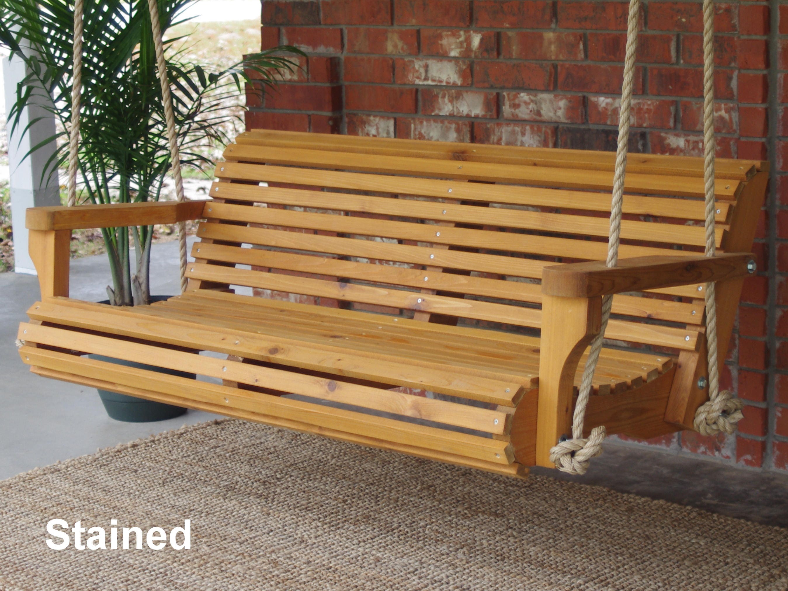 Brand New 7 Foot Cedar Wood Contoured Classic Porch Swing with | Etsy