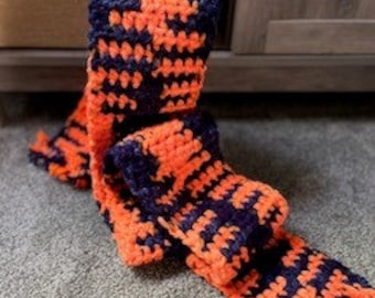 Navy Blue & Orange Warm Game Scarf