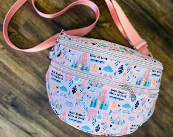 Magical kingdom LARGE Fanny Pack, magic kingdom, magic fanny pack, bum bag, Disney Fanny pack