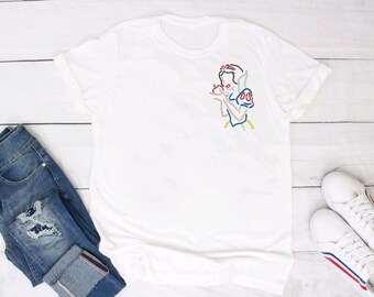 Snow White Sketch Embroidered Sweater,  Sketch Embroidered shirt, Disney Embroidered shirts, Disney, Snow White shirt, Snow White