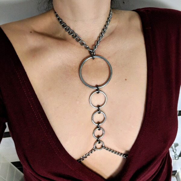 Bondage Harness, BDSM Harness, Chain Body Harness, Bondage Chains, Bondage Collar, Body Chain, Body Jewelry, Sex toys, Bondage Toys